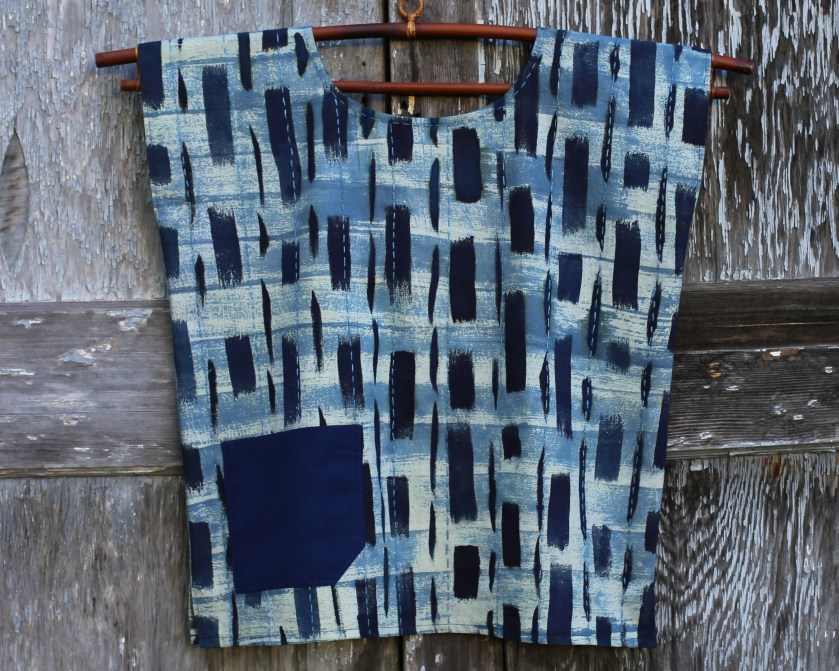 Indigo Painted Woman's Cotton Top