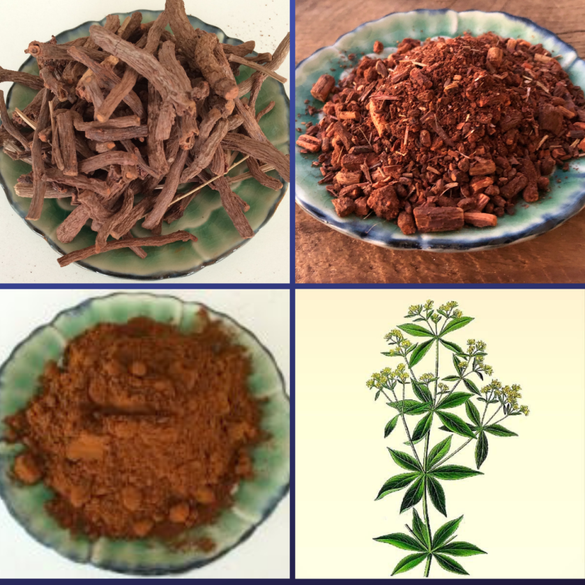 Madder root whole, madder root ground, madder extract